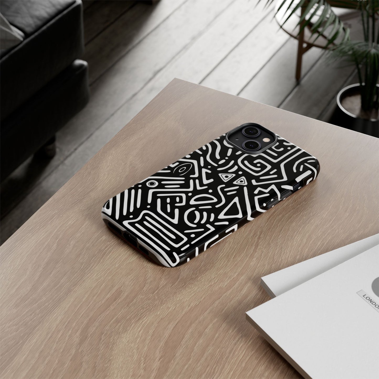 Stylish Phone Case, Abstract Design, Tough Cell Phone Cover, Modern Smartphone Protector, Gift for Tech Lovers, Unique Accessories