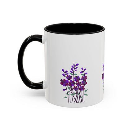 Floral Accent Coffee Mug - Elegant Botanical Design for Home & Office