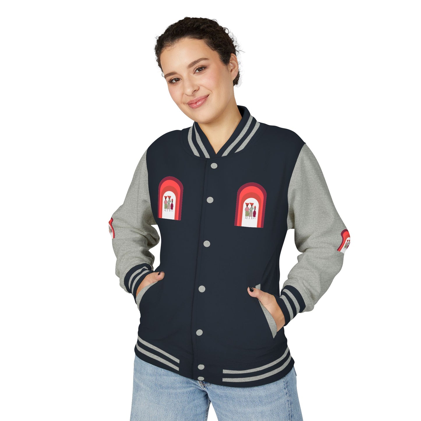 Dinkgwana - Unisex Letterman Jacket with Retro Design, Trendy Outerwear, Perfect for College, Parties, Gift Idea, Sports Events, Casual Wear
