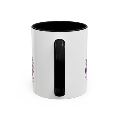 Floral Accent Coffee Mug - Elegant Botanical Design for Home & Office