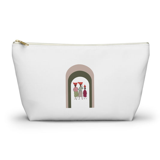 Dinkgwana - Artistic Accessory Pouch, Stylish Makeup Bag, Floral Travel Organizer, Cute Pencil Case, Unique Gift for Her