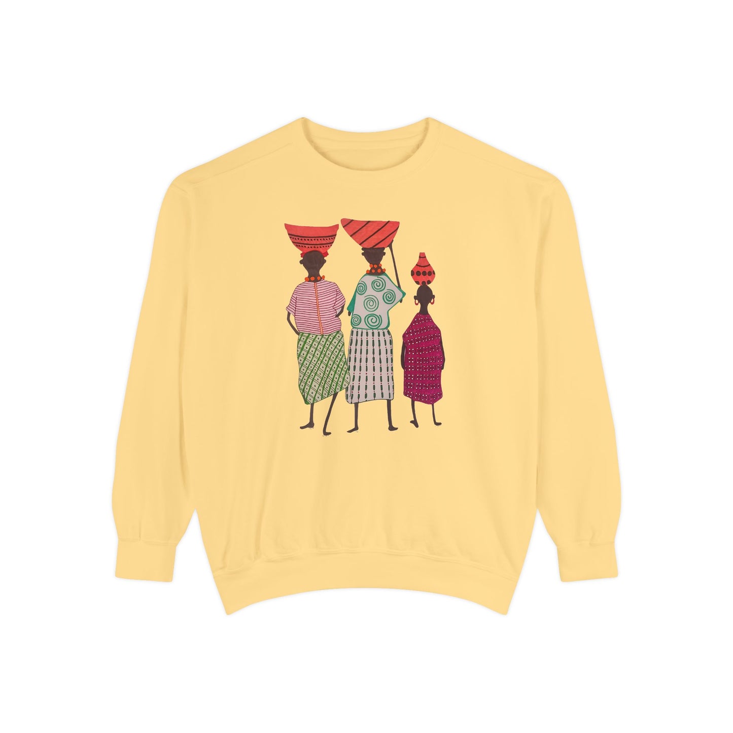 Cultural Women's Sweatshirt - Garment-Dyed Design with Sisterhood Theme