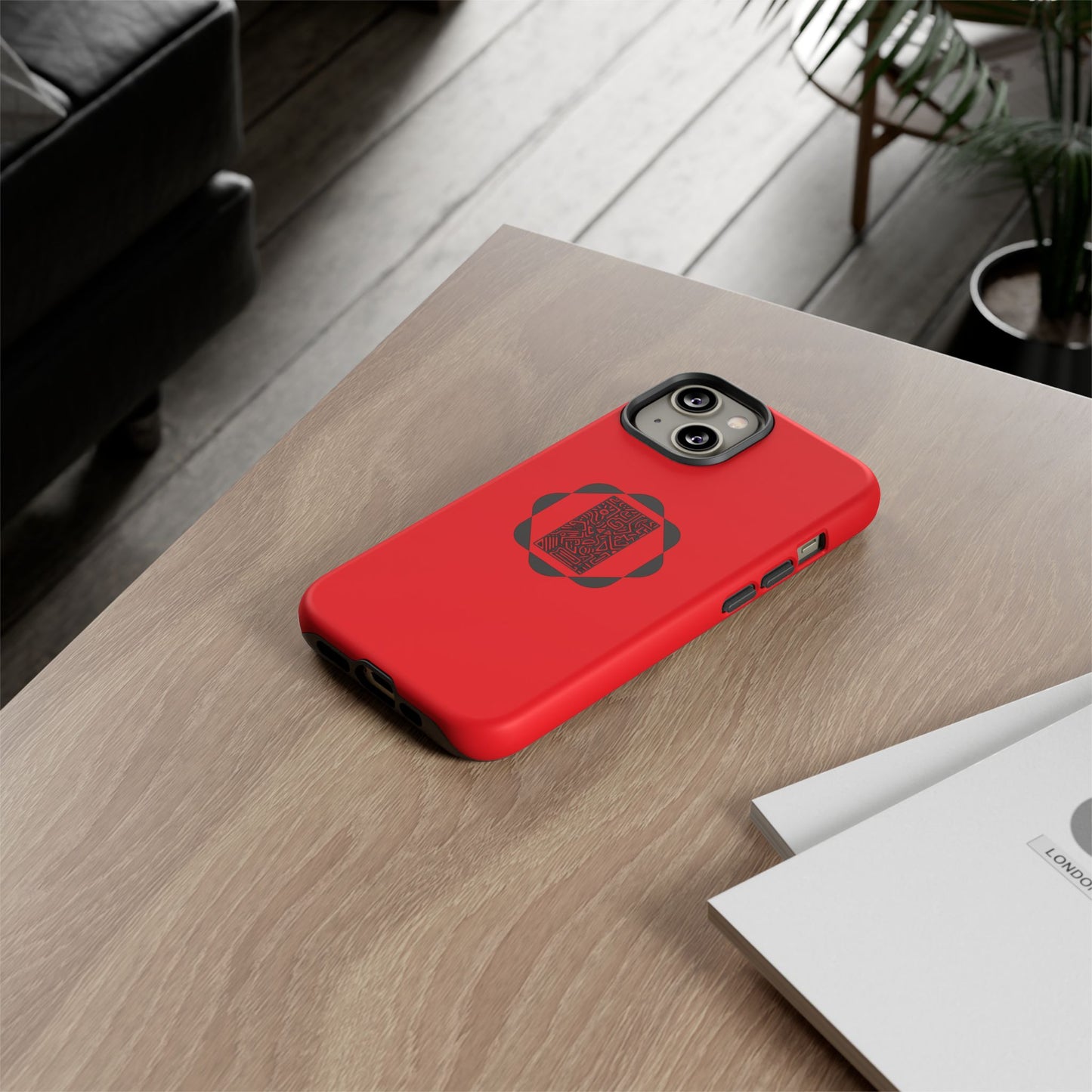 Tough Cases Phone Case, Bold Red Design, Unique Gift for Tech Lovers, Customize for Birthdays, Holidays, Everyday Use