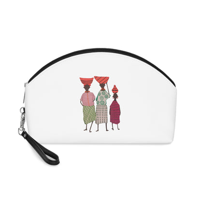 Dinkgwana - Makeup Bag, Ethnic Print Pouch, Cosmetic Organizer, Gift for Her, Travel Toiletry Bag