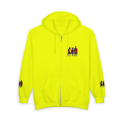 Ngwetsi Men Zip Hoodie — Nativity Christmas Chest & Sleeve Embroidered Design