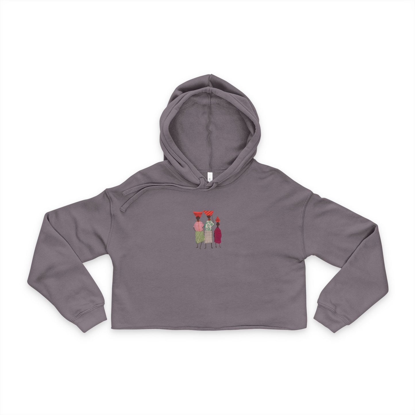 Dinkgwana - Women's Cropped Hoodie with Colorful Figure Design, Trendy Beachwear, Summer Outfit, Casual Streetwear, Gift for Her
