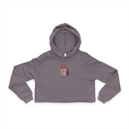 Dinkgwana - Women's Cropped Hoodie with Colorful Figure Design, Trendy Beachwear, Summer Outfit, Casual Streetwear, Gift for Her
