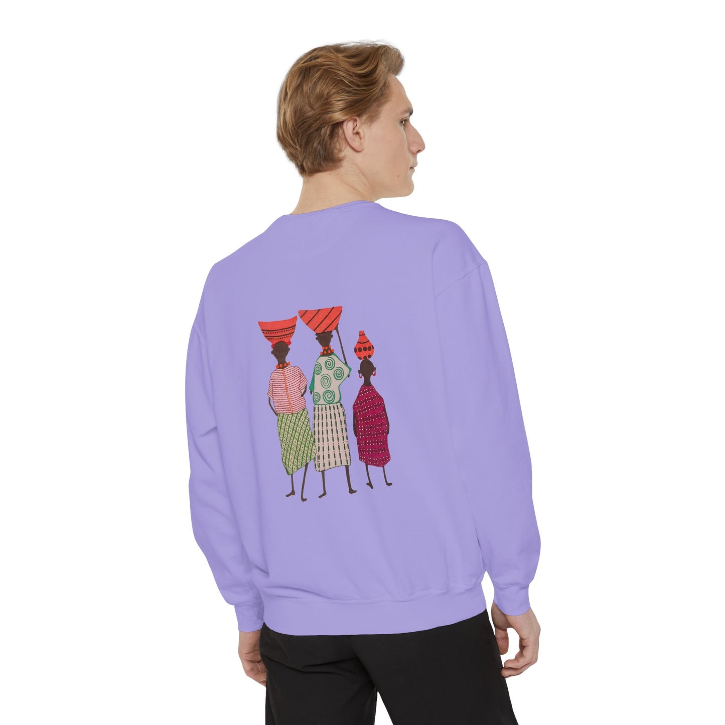 Cultural Women's Sweatshirt - Garment-Dyed Design with Sisterhood Theme