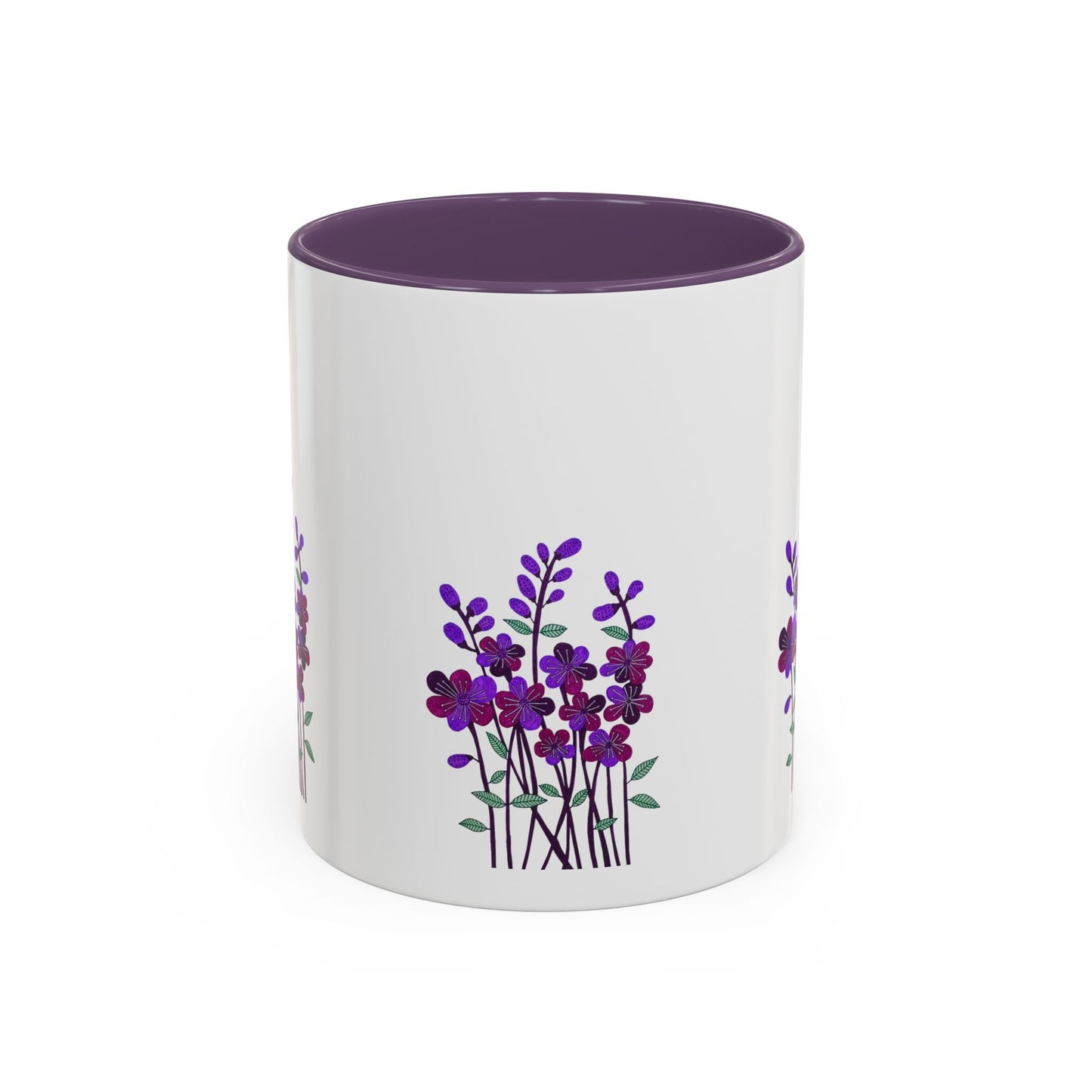 Floral Accent Coffee Mug - Elegant Botanical Design for Home & Office