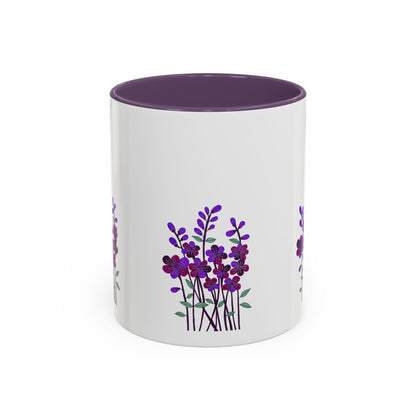 Floral Accent Coffee Mug - Elegant Botanical Design for Home & Office