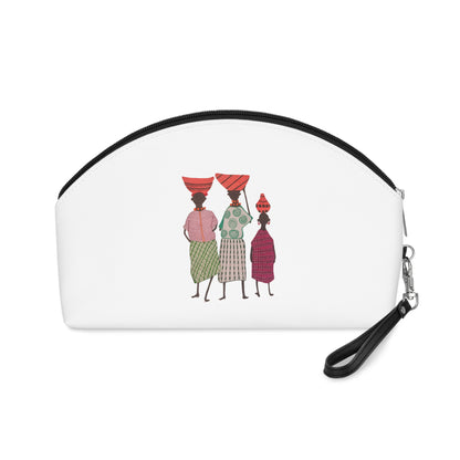 Dinkgwana - Makeup Bag, Ethnic Print Pouch, Cosmetic Organizer, Gift for Her, Travel Toiletry Bag