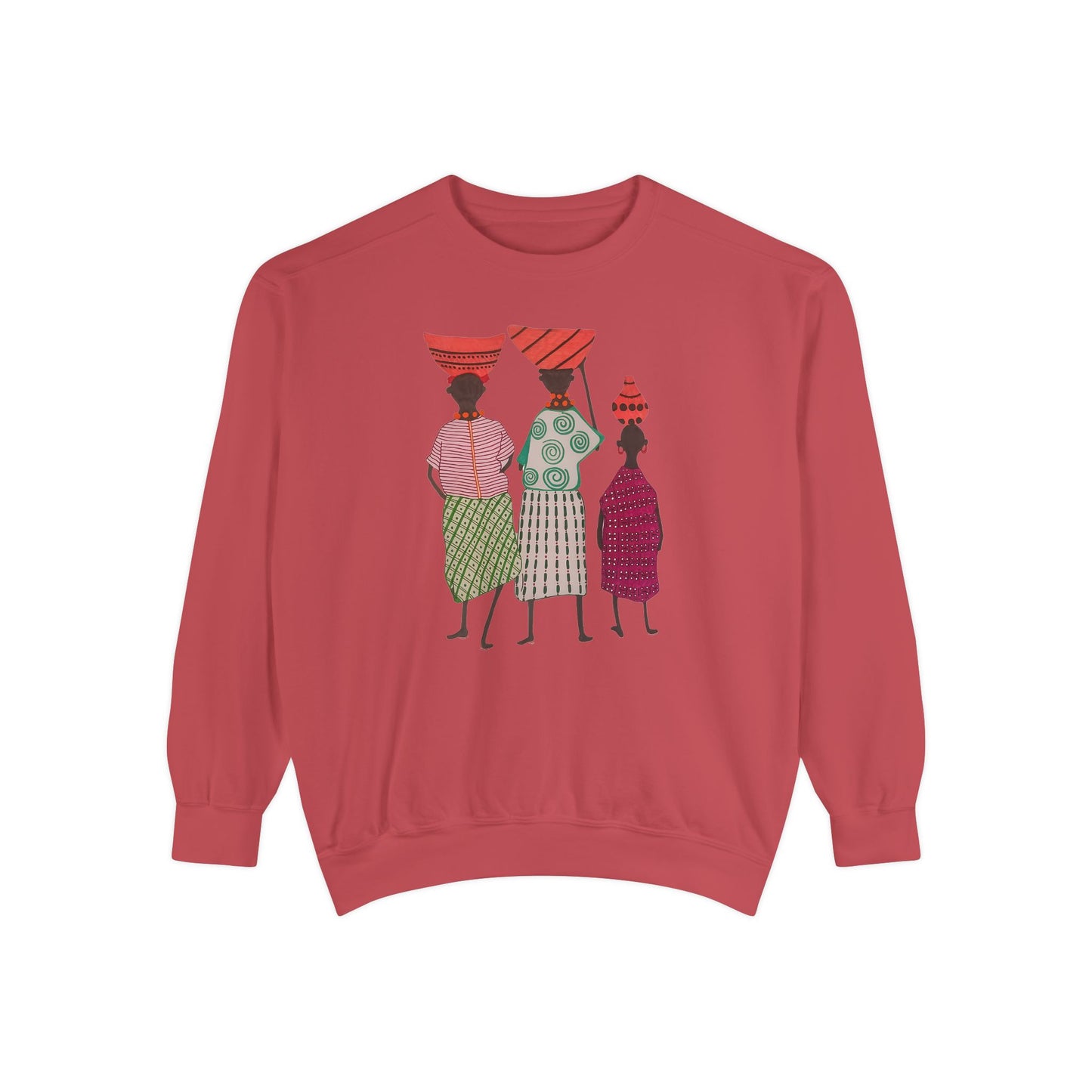 Cultural Women's Sweatshirt - Garment-Dyed Design with Sisterhood Theme