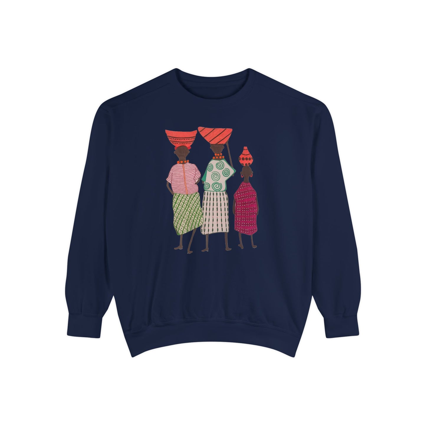 Cultural Women's Sweatshirt - Garment-Dyed Design with Sisterhood Theme