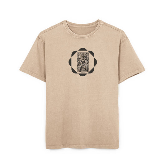 Pulse - Men's Acid Washed Oversized Tee - Vintage Style Streetwear, Casual Wear, Unique Graphic Shirt, Everyday Fashion, Gift for Him