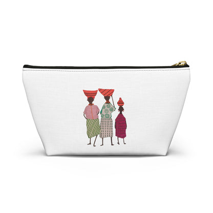Dinkgwana - Accessory Pouch, Ethnic Print Cosmetic Bag, Travel Organizer, Gift for Her, Boho Style Pouch