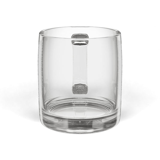Engraved Glass Coffee Mug — 12.25oz Clear Double-Walled Mug