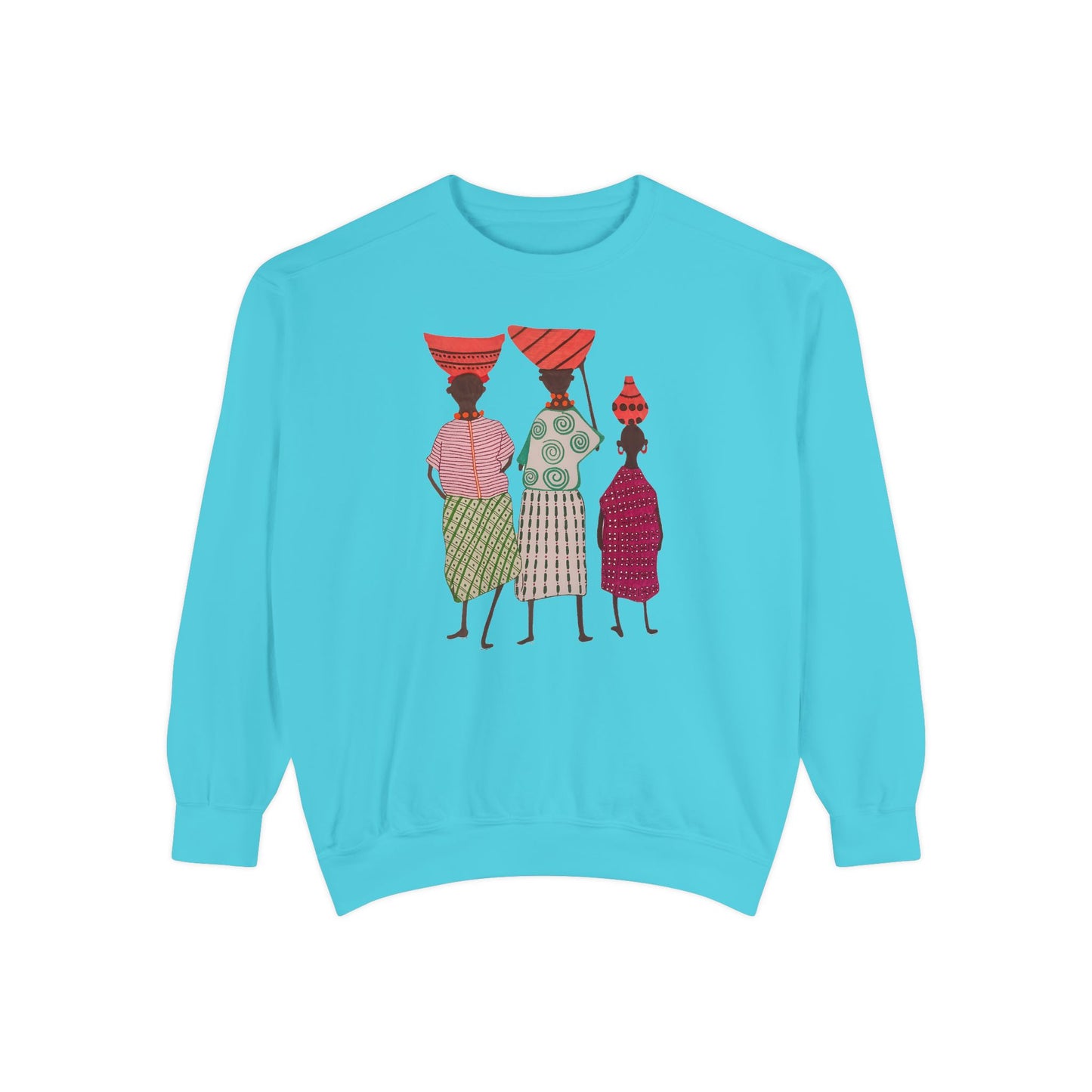 Cultural Women's Sweatshirt - Garment-Dyed Design with Sisterhood Theme