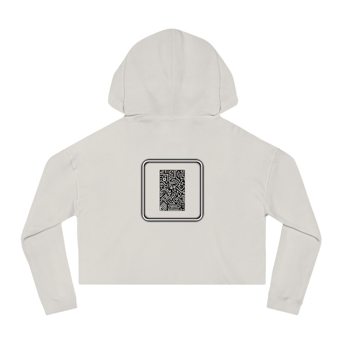 Pulse - Trendy Cropped Hooded Sweatshirt with QR Code Design, Stylish Casual Wear, Perfect for Fall Outfits, Gifts for Her, Unique Street Wear