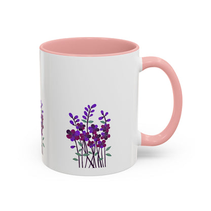 Floral Accent Coffee Mug - Elegant Botanical Design for Home & Office