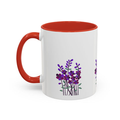 Floral Accent Coffee Mug - Elegant Botanical Design for Home & Office