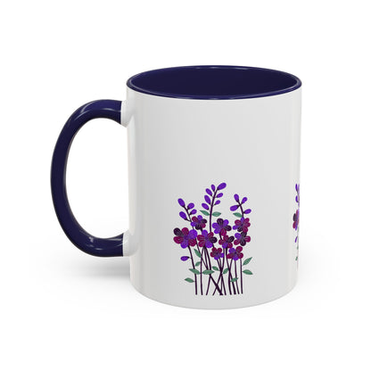 Floral Accent Coffee Mug - Elegant Botanical Design for Home & Office