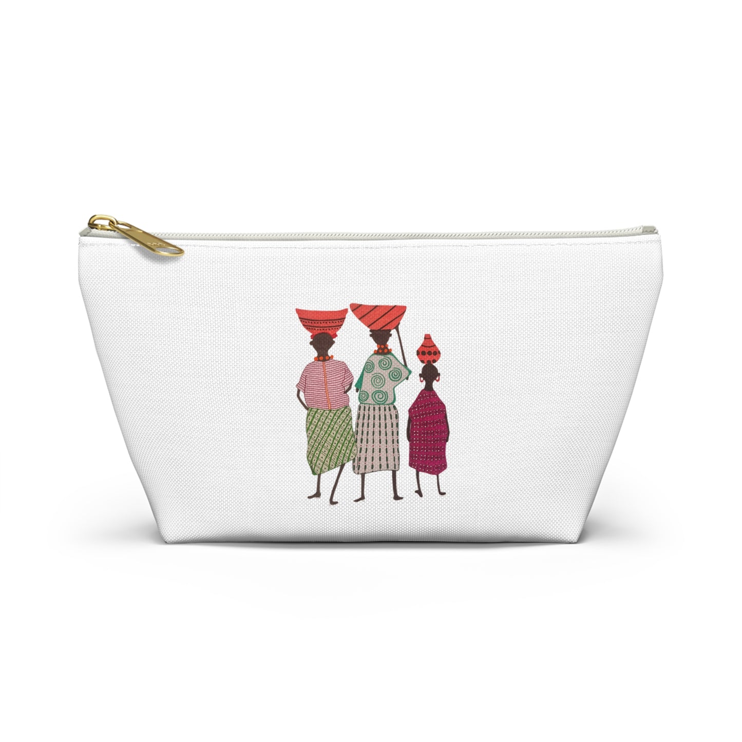 Dinkgwana - Accessory Pouch, Ethnic Print Cosmetic Bag, Travel Organizer, Gift for Her, Boho Style Pouch