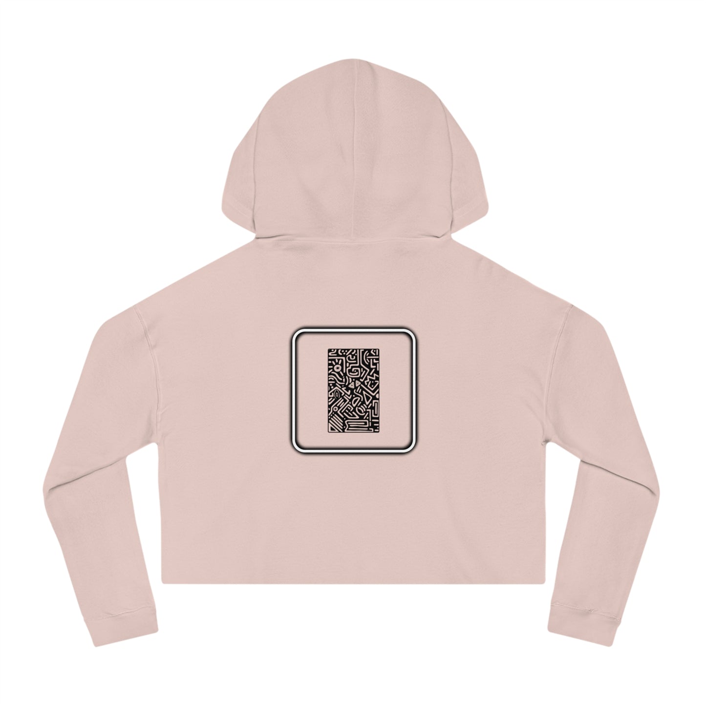 Pulse - Trendy Cropped Hooded Sweatshirt with QR Code Design, Stylish Casual Wear, Perfect for Fall Outfits, Gifts for Her, Unique Street Wear