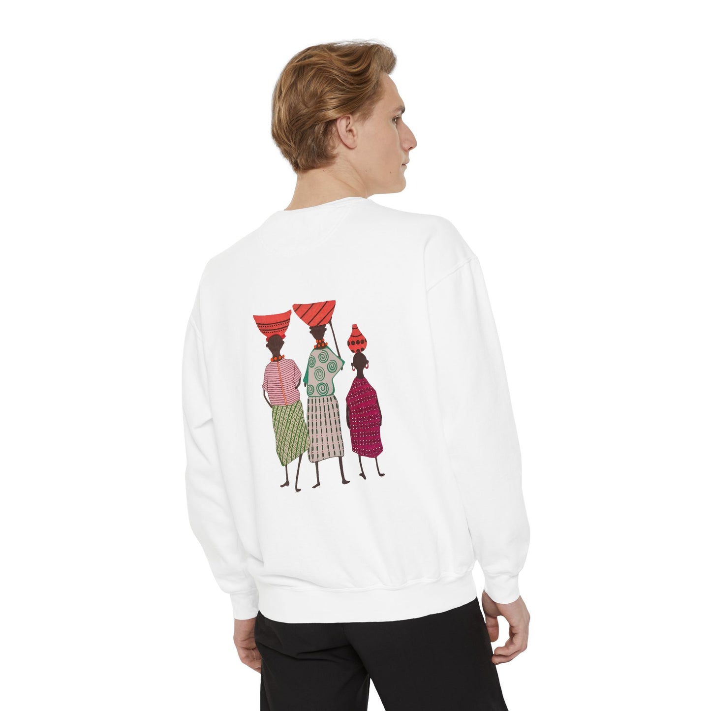 Cultural Women's Sweatshirt - Garment-Dyed Design with Sisterhood Theme