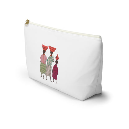 Dinkgwana - Accessory Pouch, Ethnic Print Cosmetic Bag, Travel Organizer, Gift for Her, Boho Style Pouch