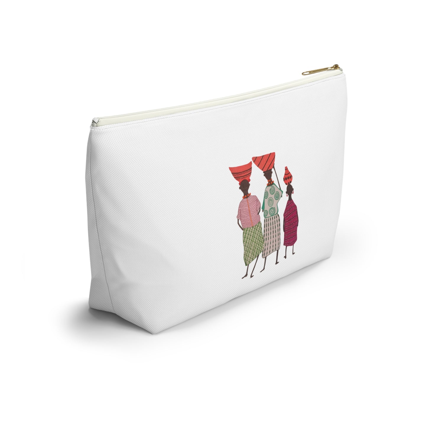 Dinkgwana - Accessory Pouch, Ethnic Print Cosmetic Bag, Travel Organizer, Gift for Her, Boho Style Pouch