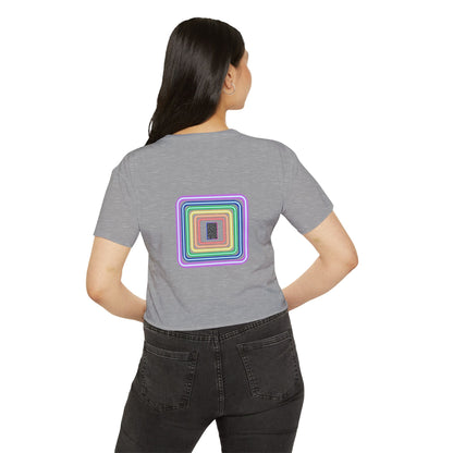 Pulse - Women's Festival Crop Top with Colorful Stripes, Summer Fashion, Stylish Festival Outfit, Boho Crop Tee, Trendy Casual Wear