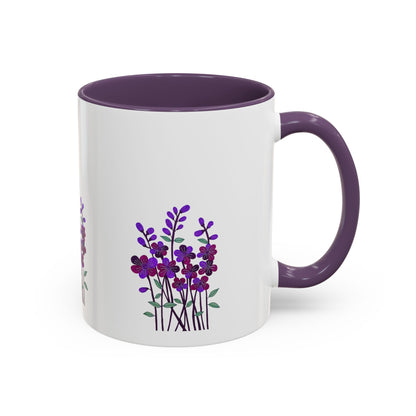 Floral Accent Coffee Mug - Elegant Botanical Design for Home & Office
