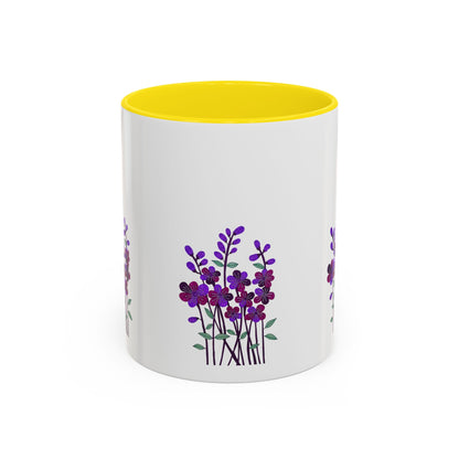 Floral Accent Coffee Mug - Elegant Botanical Design for Home & Office