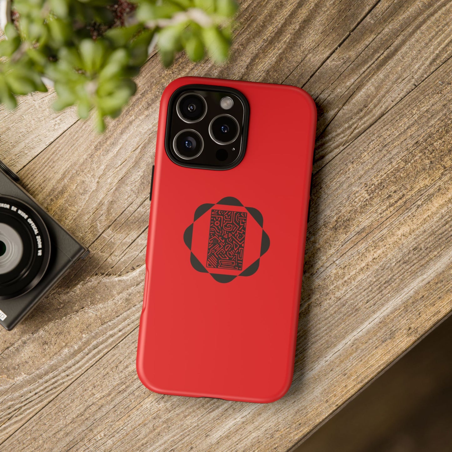 Tough Cases Phone Case, Bold Red Design, Unique Gift for Tech Lovers, Customize for Birthdays, Holidays, Everyday Use