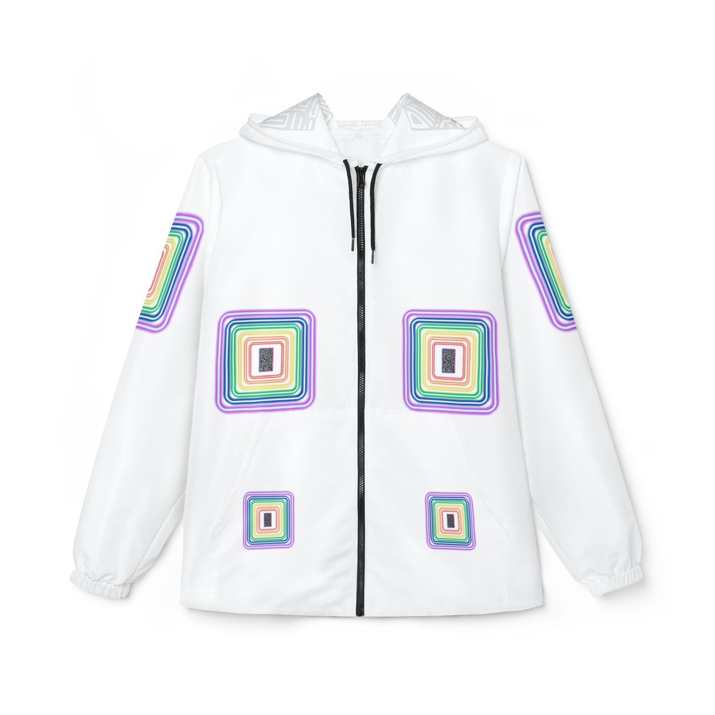 Pulse Windbreaker Jacket, Trendy Raincoat, Stylish Outerwear, AOP Jacket, Unique Gift for Him/Her