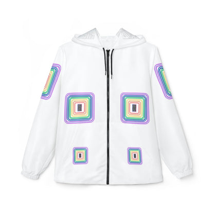 Pulse Windbreaker Jacket, Trendy Raincoat, Stylish Outerwear, AOP Jacket, Unique Gift for Him/Her