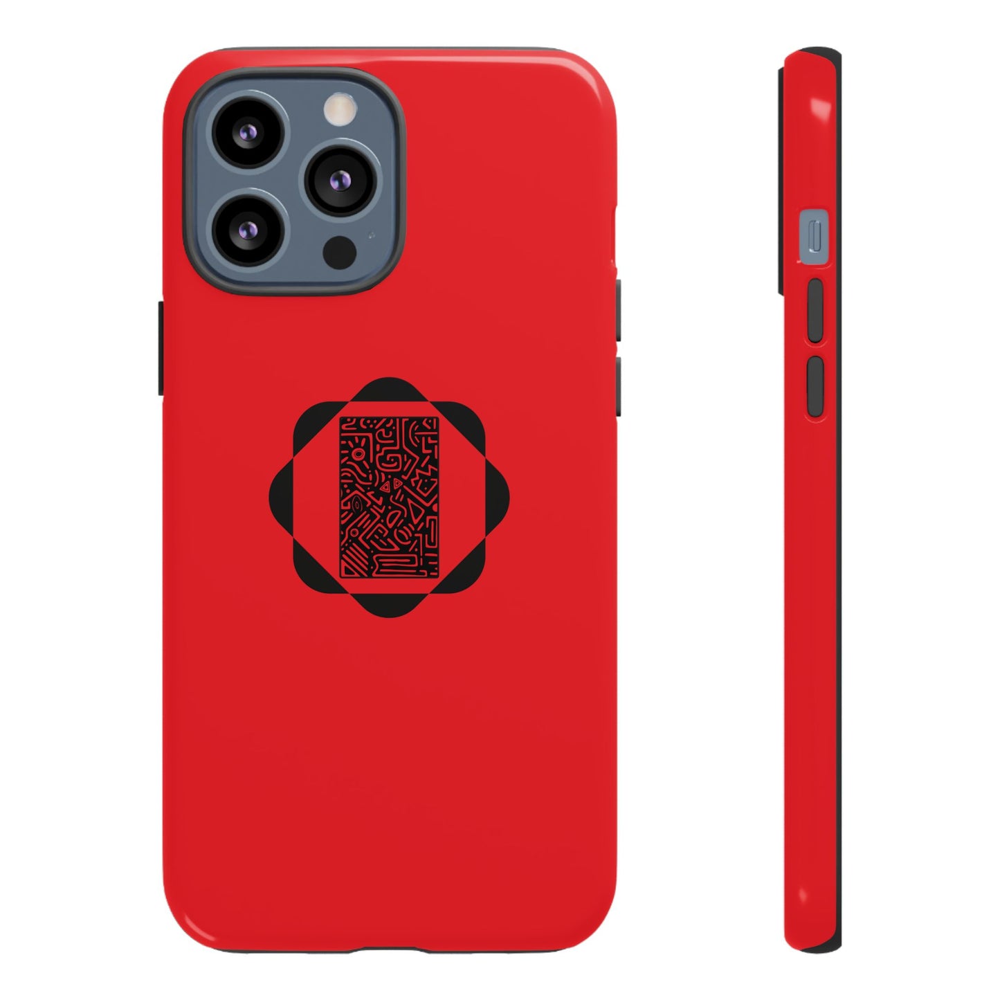 Tough Cases Phone Case, Bold Red Design, Unique Gift for Tech Lovers, Customize for Birthdays, Holidays, Everyday Use