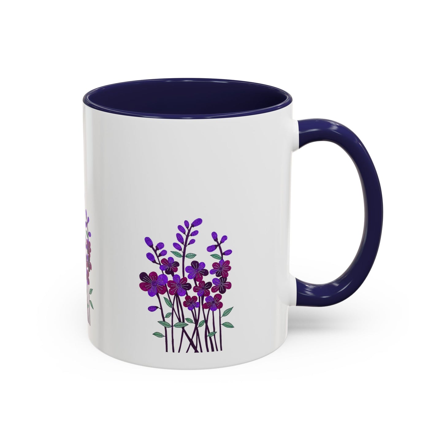 Floral Accent Coffee Mug - Elegant Botanical Design for Home & Office
