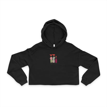 Dinkgwana - Women's Cropped Hoodie with Colorful Figure Design, Trendy Beachwear, Summer Outfit, Casual Streetwear, Gift for Her