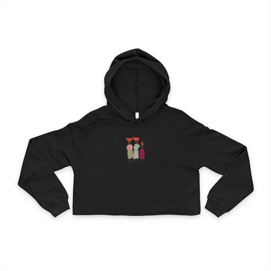Dinkgwana - Women's Cropped Hoodie with Colorful Figure Design, Trendy Beachwear, Summer Outfit, Casual Streetwear, Gift for Her