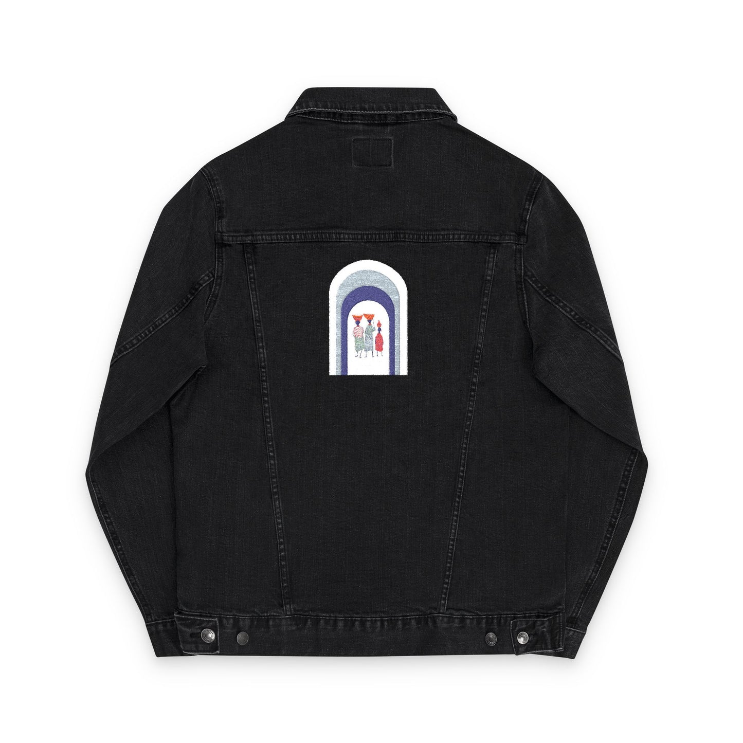 Dinkgwana Embroidered Unisex Denim Jacket, Stylish Outerwear, Casual Fashion, Unique Streetwear