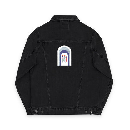 Dinkgwana Embroidered Unisex Denim Jacket, Stylish Outerwear, Casual Fashion, Unique Streetwear