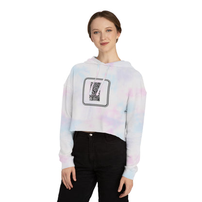 Pulse - Trendy Cropped Hooded Sweatshirt with QR Code Design, Stylish Casual Wear, Perfect for Fall Outfits, Gifts for Her, Unique Street Wear