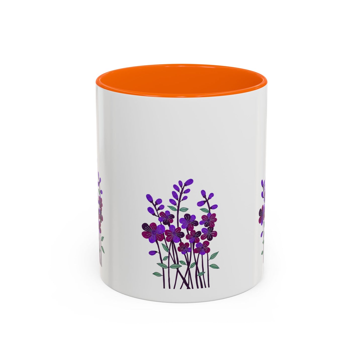 Floral Accent Coffee Mug - Elegant Botanical Design for Home & Office