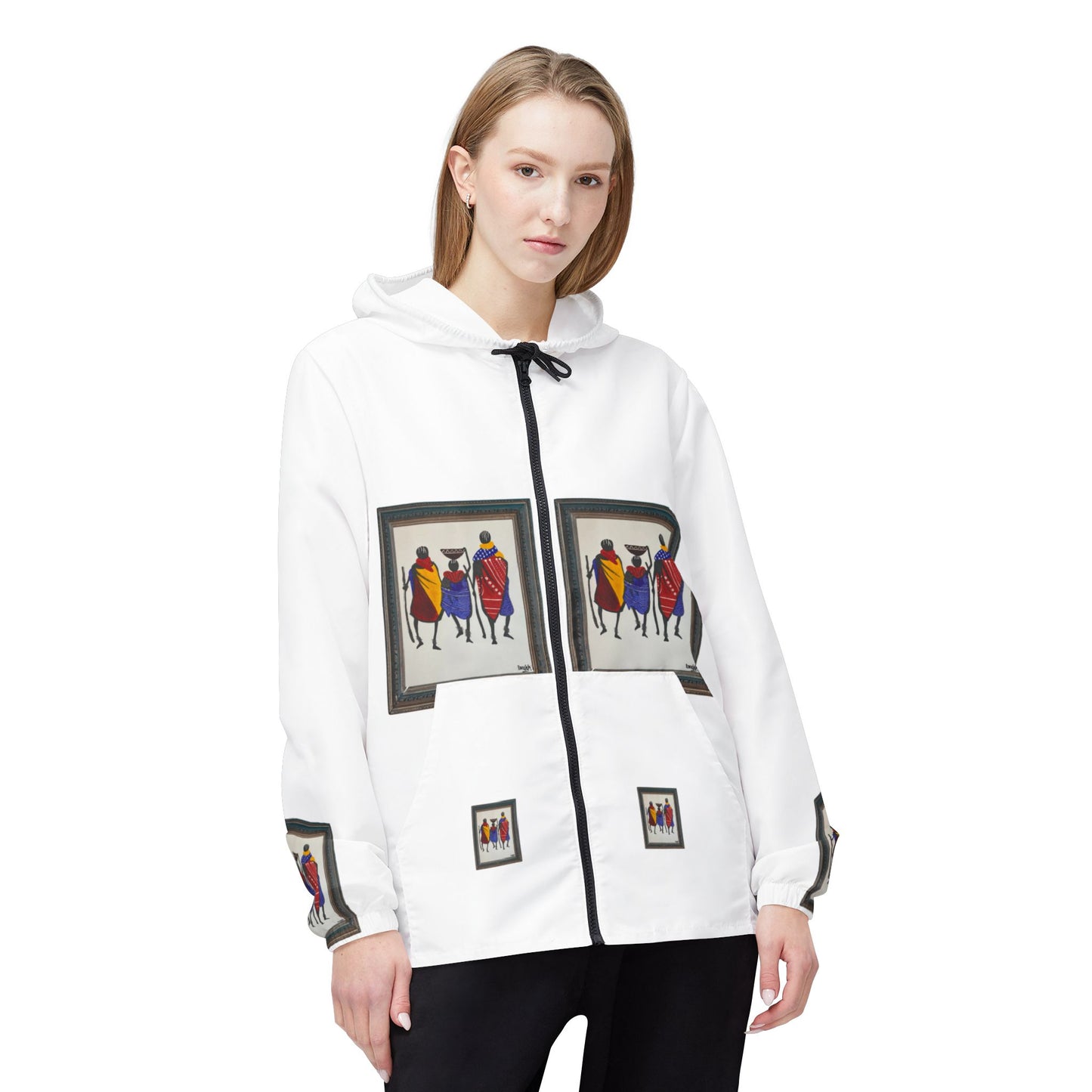 Ngwetsi - Windbreaker Jacket - Unique AOP Design, Stylish Lightweight Outerwear for Festivals, Travel, Everyday Use