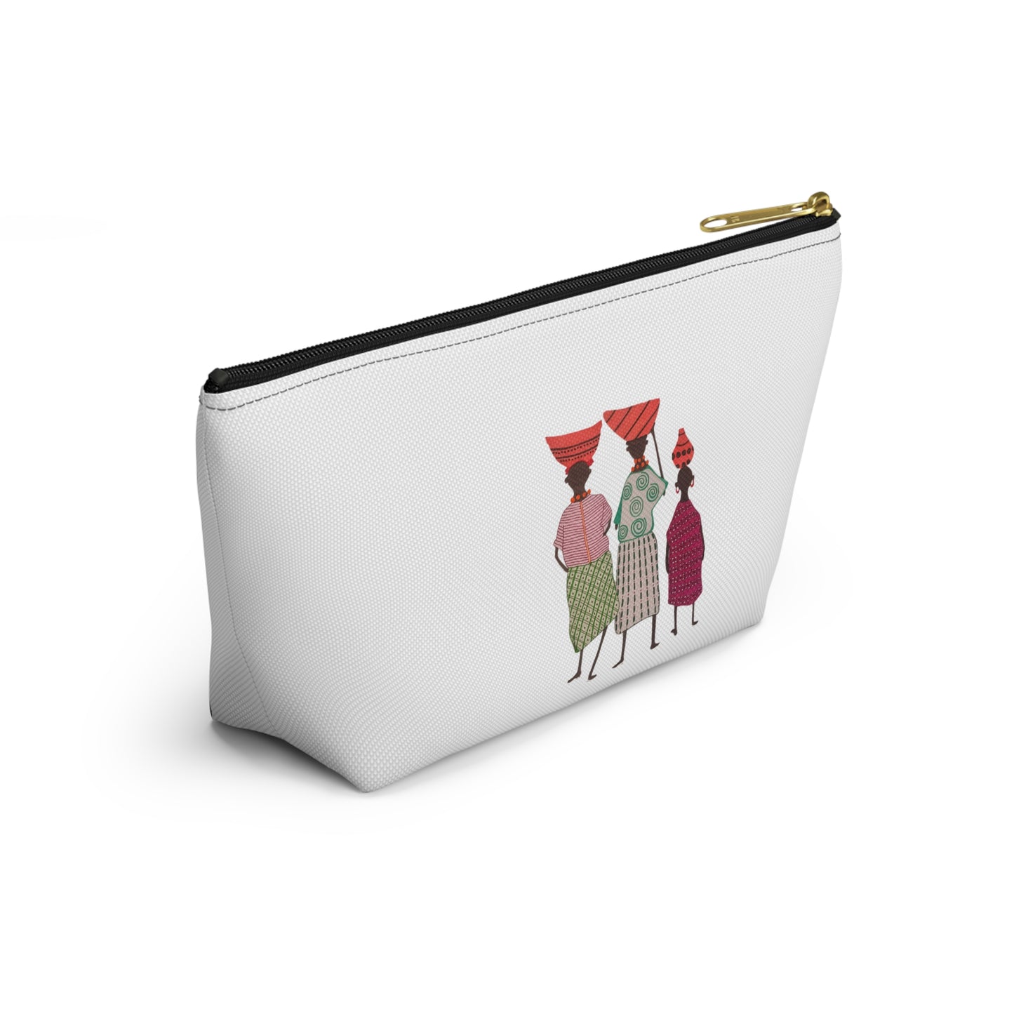 Dinkgwana - Accessory Pouch, Ethnic Print Cosmetic Bag, Travel Organizer, Gift for Her, Boho Style Pouch