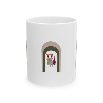Artistic Ceramic Mug - Dinkgwana Design (11oz, 15oz) - Perfect for Coffee Lovers & Unique Gift Idea