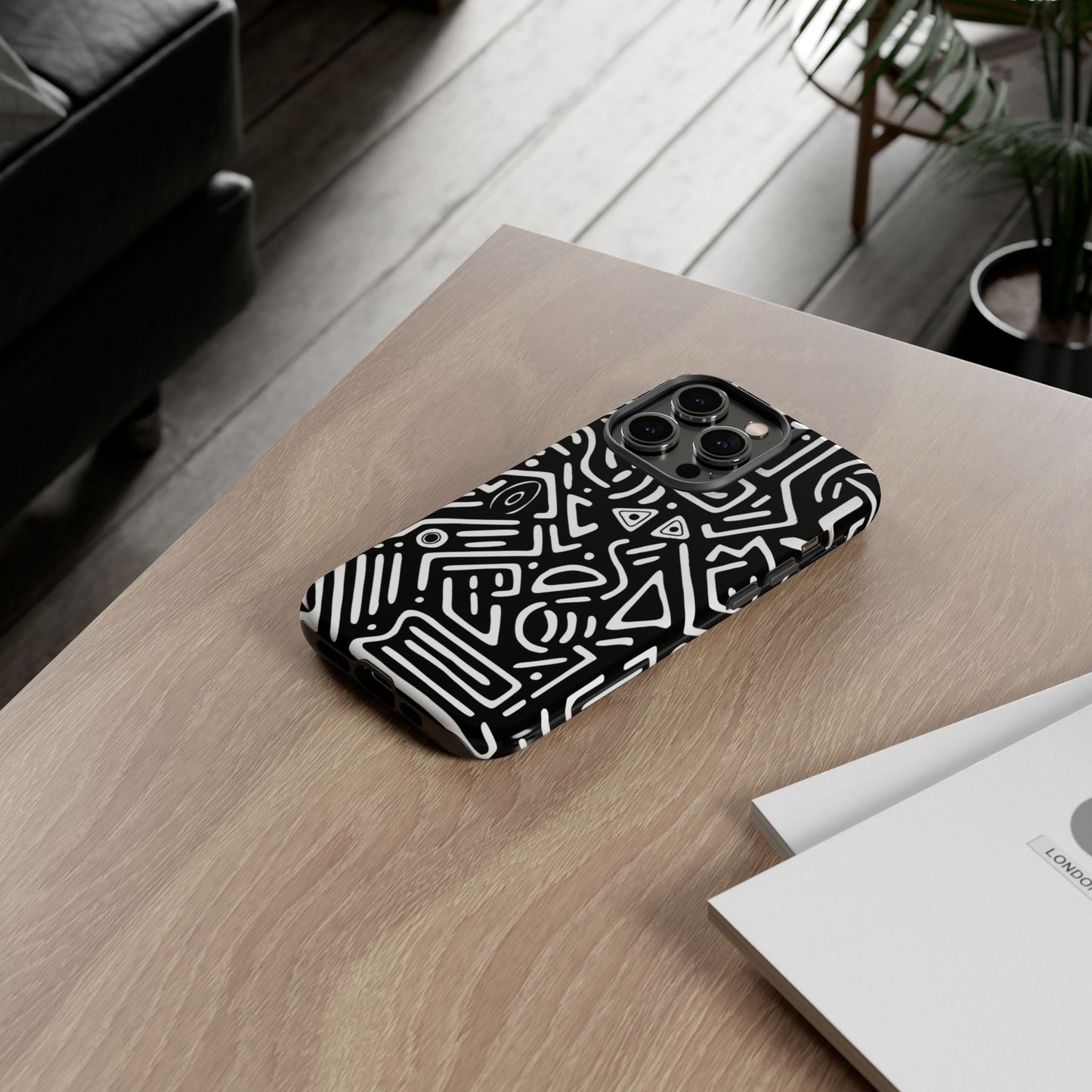 Stylish Phone Case, Abstract Design, Tough Cell Phone Cover, Modern Smartphone Protector, Gift for Tech Lovers, Unique Accessories