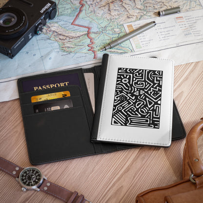 Pulse - Stylish Passport Cover | Trendy Travel Accessory, Unique Gift for Travelers, Minimalist Design, Passport Holder, Black & White Travel Gear