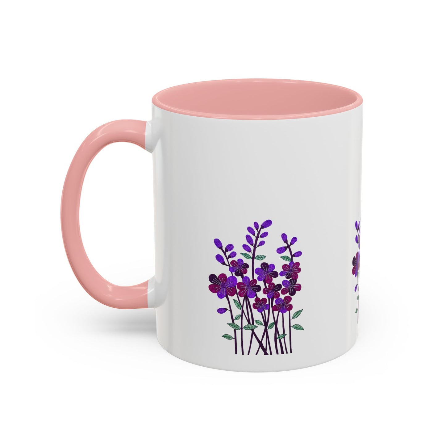 Floral Accent Coffee Mug - Elegant Botanical Design for Home & Office